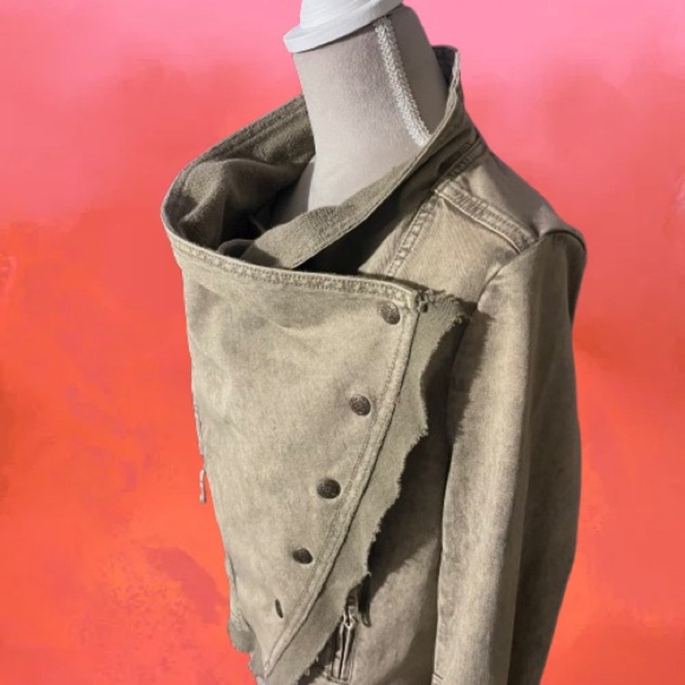 Free People Collapsing Twill Military Jacket - Tan - Picture 4 of 8